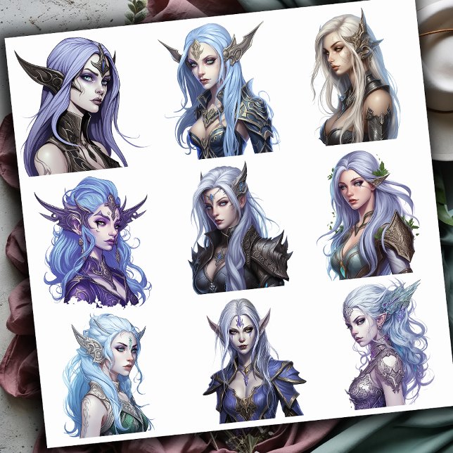Sticker Jeu d'elfes féminin 2 (Créateur téléchargé)
