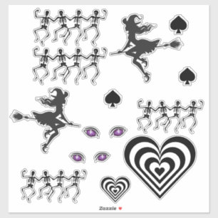 Sticker jeu d'halloween noir/blanc