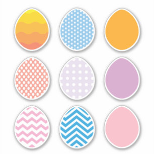 Sticker Jeu d'oeufs de Pâques colorés pour enfants de 9