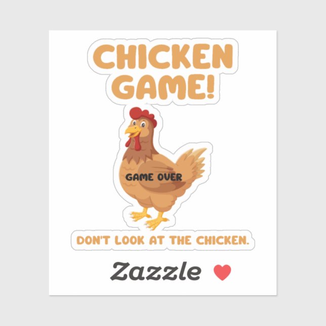 Sticker Jeu du Poulet Ne Regarde Pas Le Poulet (Feuille)