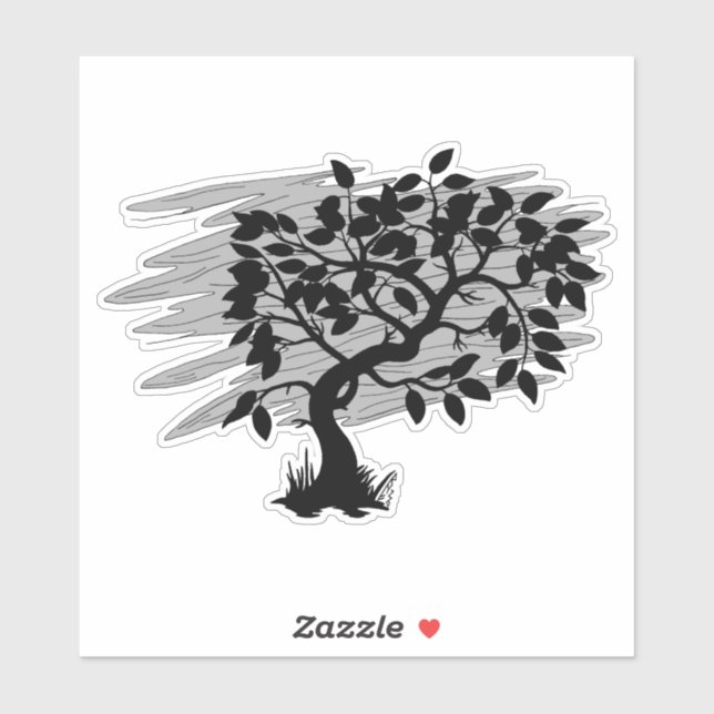 Sticker Jeune pousse tordue (Feuille)