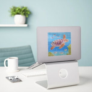 Sticker Jeune tortue marine caouanne