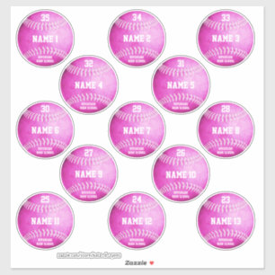 Sticker Jeux de balles roses de 13 personnages