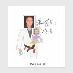 Sticker Jiu Jitsu Papa photos personnalisées et texte manu