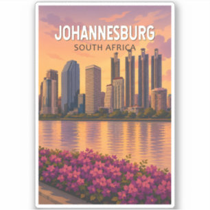 Sticker Johannesburg Afrique du Sud Illustration Voyage Ar