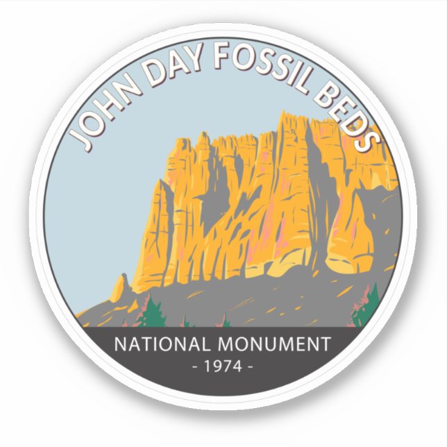 Sticker John Day Fossil Beds National Monument Oregon (Devant)