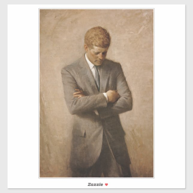 Sticker John Kennedy Portrait de la Maison-Blanche préside (Feuille)
