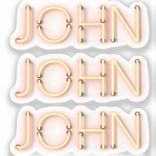 Sticker John Nom dans Lumières brillantes de néon Classic 