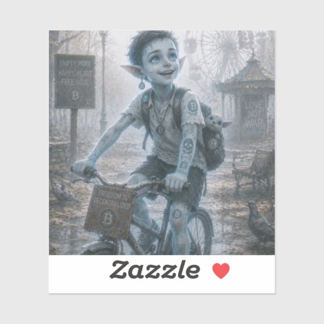 Sticker Joie / Cycliste / Parc Vide (Feuille)