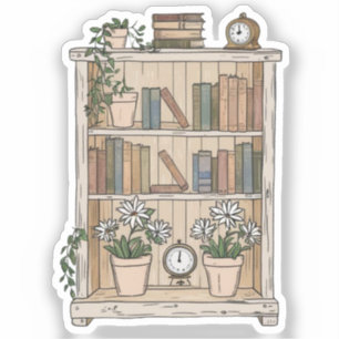 Sticker Joie de la bibliothèque cosy