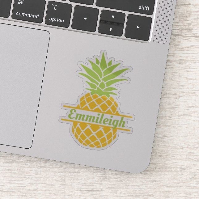 Sticker Joli Ananas Jaune Vert Tendance (Détail)