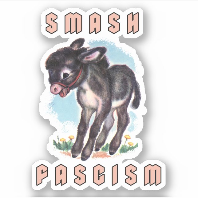 Sticker Joli âne rétro - Fascisme de mash (Devant)