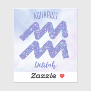 Sticker Joli Aquarius Astrologie Signal Personnalisé Viole
