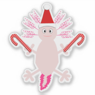 Sticker Joli Axolotl de Noël
