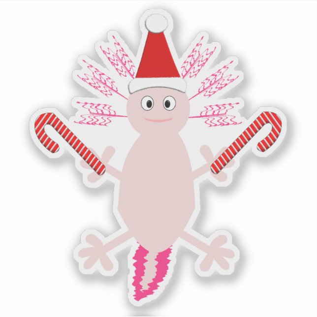 Sticker Joli Axolotl de Noël (Devant)