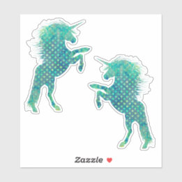 Sticker Joli bleu Polka point Unicorn