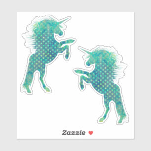 Sticker Joli bleu Polka point Unicorn
