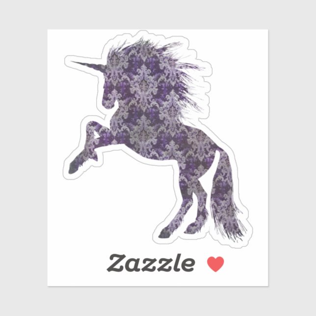 Sticker Joli Boho pourpre licorne (Feuille)
