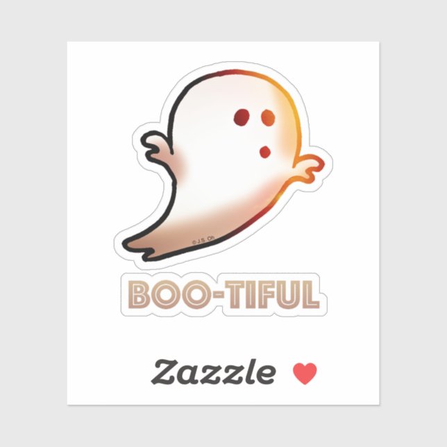 Sticker Joli Boo-tiful Halloween Ghost Art (Feuille)