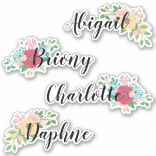 Sticker Joli bouquet floral Ajouter Nom de calligraphie