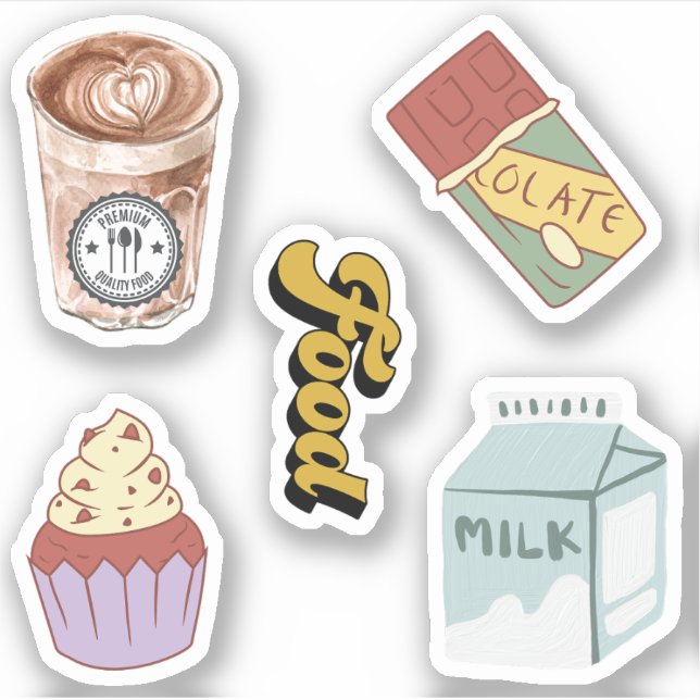Sticker Joli café chocolat Boisson latte Lait Livre de lai (Devant)