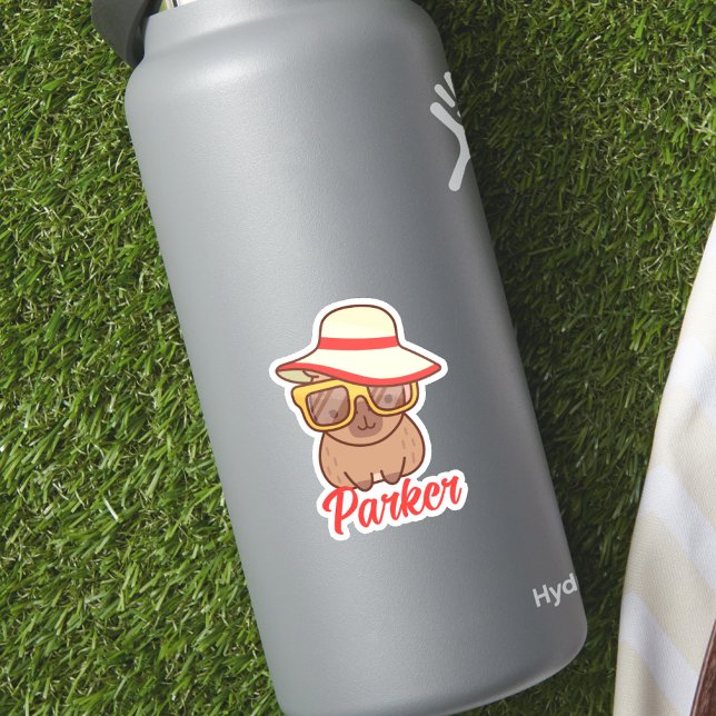 Sticker Joli Capybara moderne Monogramme (Créateur téléchargé)