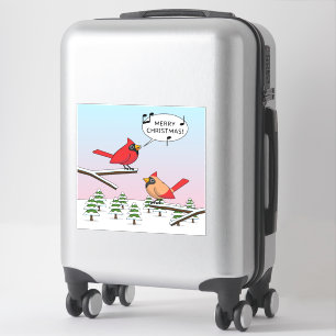 Sticker Joli Cardinal Rouge chanter Joyeux Noël