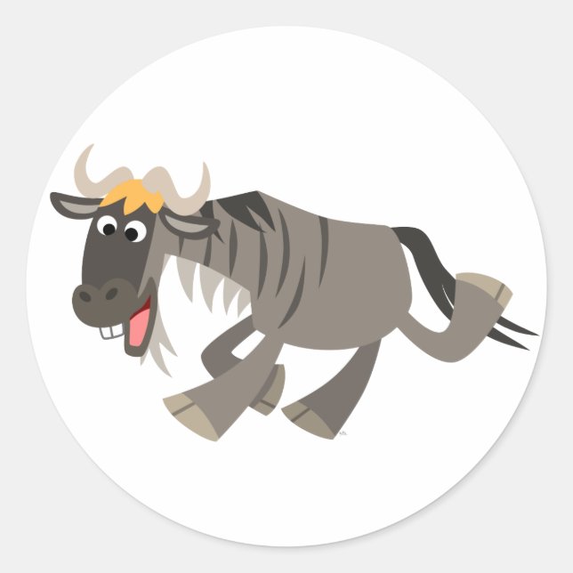 Sticker joli Cartoon Wildebeest (Devant)