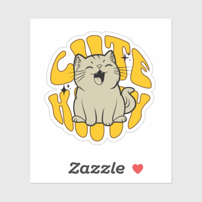Sticker JOLI CHATON Petit, 3,2 cm (1,25") (Feuille)
