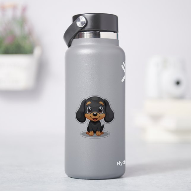 Sticker Joli chiot teckel – Style Chibi (HydroFlask)