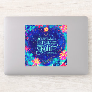 Sticker Joli Coeur Avoir Foi Encouragement Bleu