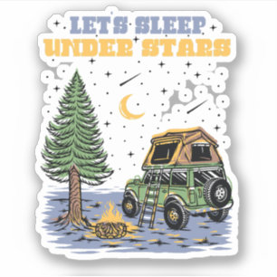 Sticker Joli Désir Rétro Dors Sous Les Étoiles