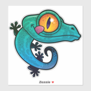 Sticker Joli dessin coloré Gecko