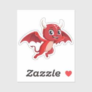 Sticker Joli diable volant de dessin animé
