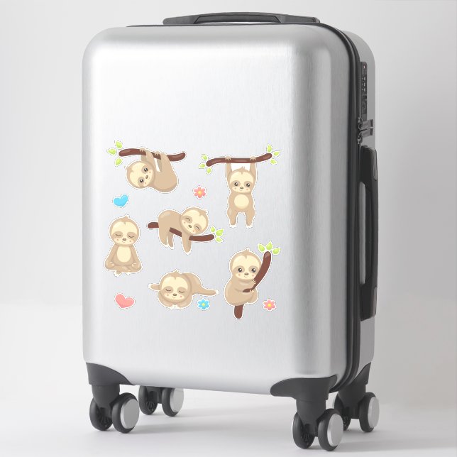 Sticker Joli drôle Silly Sleepy Sloth (Sur valise)