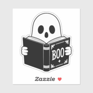 Sticker Joli Ghost Lecture "Boo" - Funny Éffrayant Book Cl
