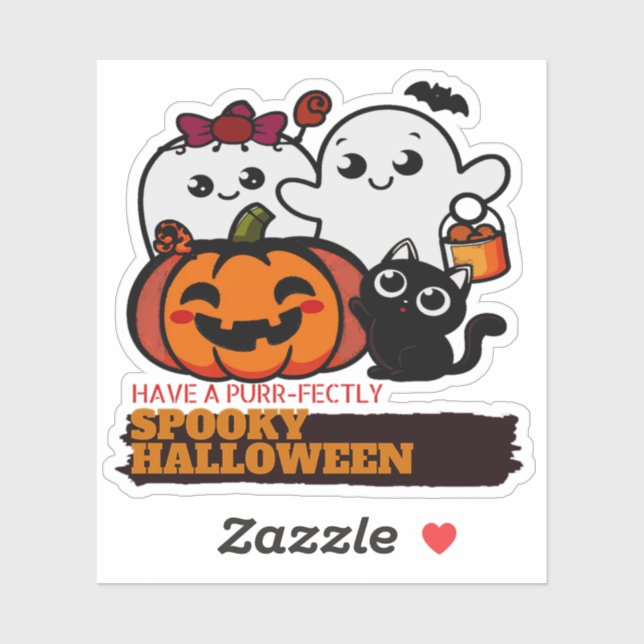 Sticker Joli Halloween Éffrayant (Feuille)