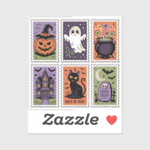 Sticker Joli jeu d'autocollants d'Halloween Vintage -Fantô