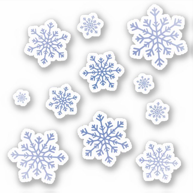 Sticker Joli jeu de flocons de neige de Noël Bleu Marine (Devant)