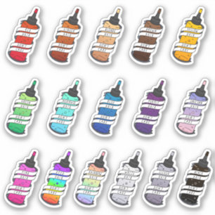Sticker Joli Jeu d'illustrations de bouteille de cheveux t