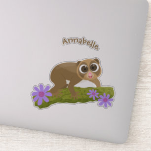 Sticker Joli lenteur loris sur dessin de branche