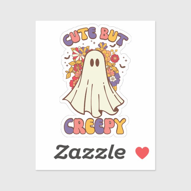 Sticker Joli mais déplaisant rétro Halloween super (Feuille)