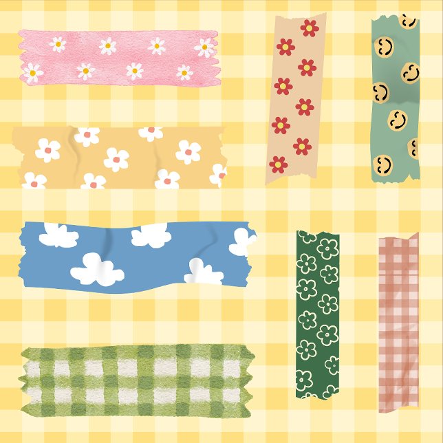 Sticker Joli modèle floral coloré bandes scrapbook (Cute scottish tepe for scrapbook. colorful pattern tapes. stickers)