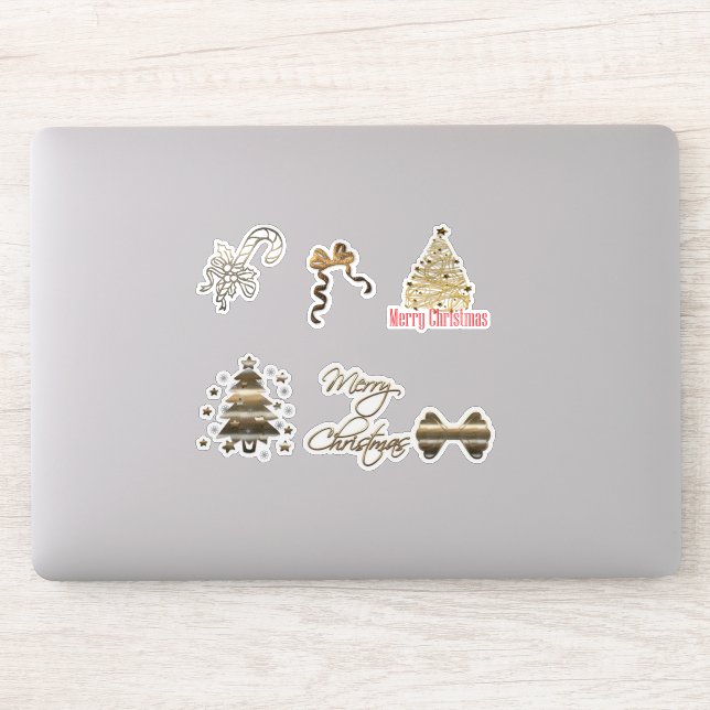 Sticker Joli Noël en or (Ordinateur)