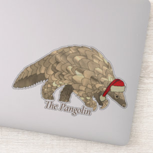 Sticker Joli Pangolin Père Noël Espèces Menacées Noël