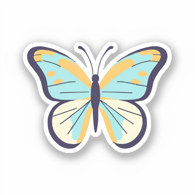 Sticker Joli Papillon Bleu (Recto)