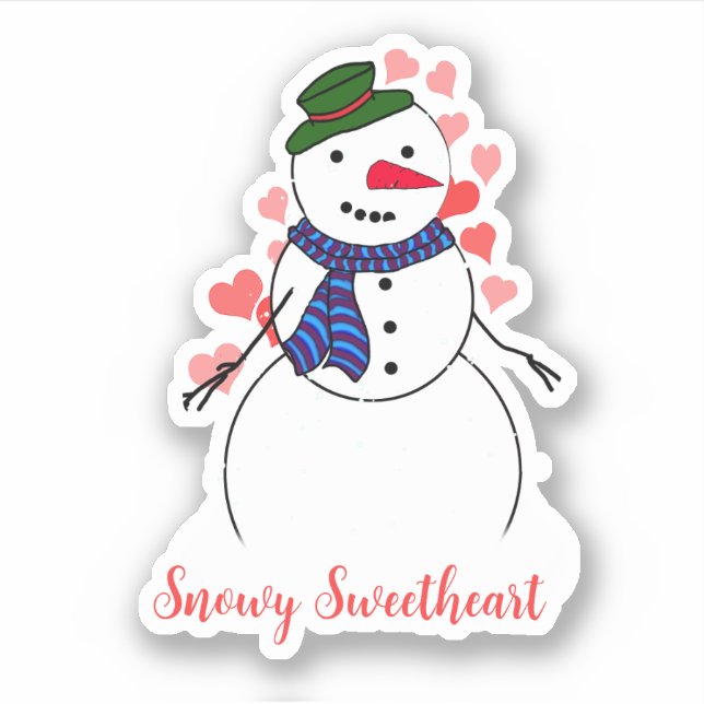 Sticker Joli Petit Bonhomme de Neige (Devant)