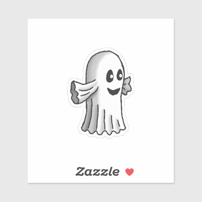 Sticker Joli petit fantôme d'Halloween (Feuille)