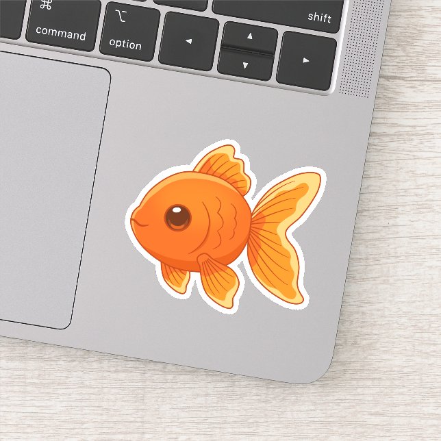 Sticker Joli Poisson Rouge de Dessin Animé (Détail)