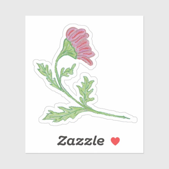 Sticker Joli Posey rose À Main (Feuille)